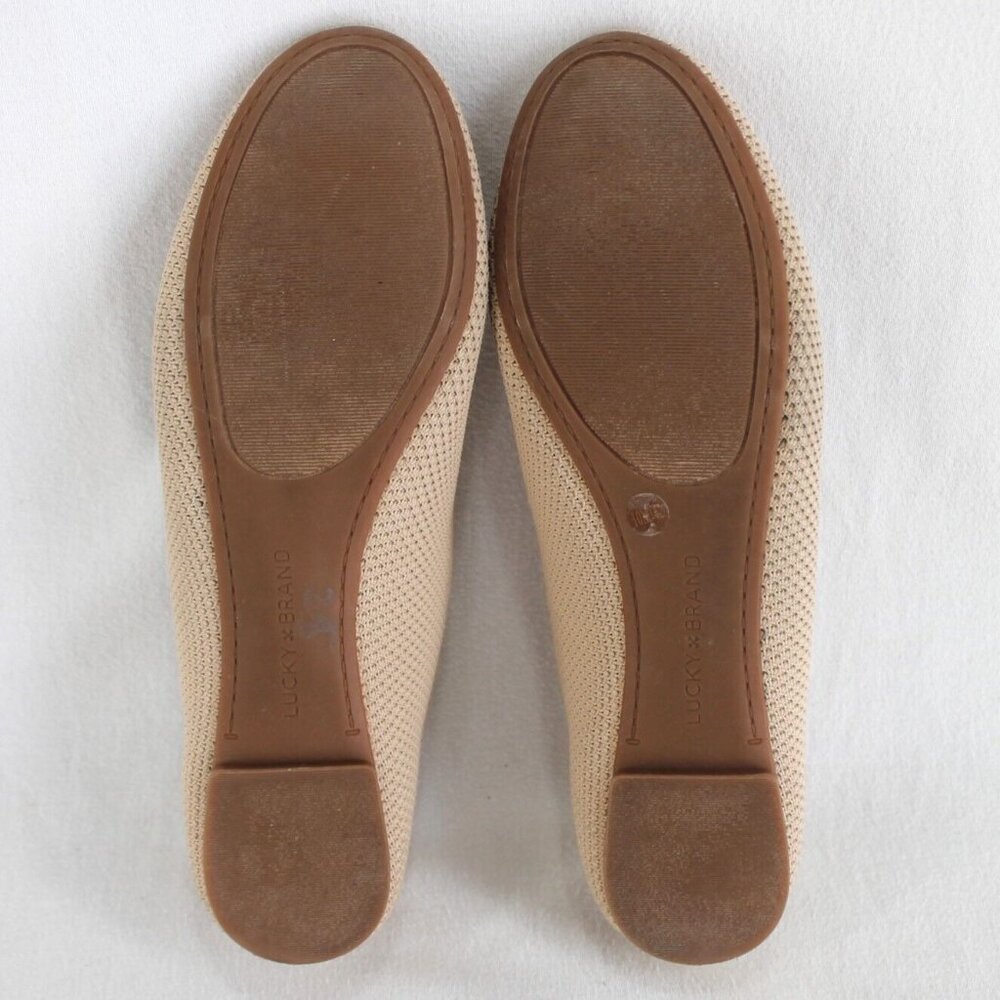 Lucky Brand Erin Ballet Flats Womens Size 10 M Tan Mesh Knit Shoes - Picture 7 of 8
